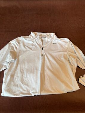 Nike White Half-Zip Athletic Pullover